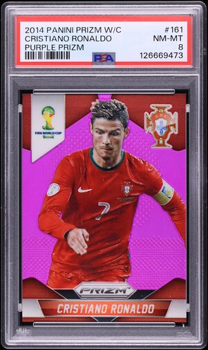 2014 Panini Prizm World Cup Blue Cristiano Ronaldo /199 #161 PSA 9