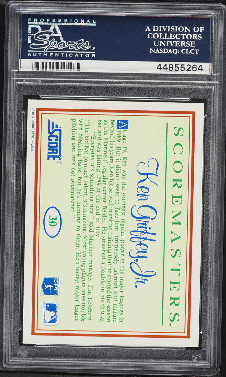 1989 Scoremasters Ken Griffey Jr. ROOKIE #30 PSA 10 GEM MINT