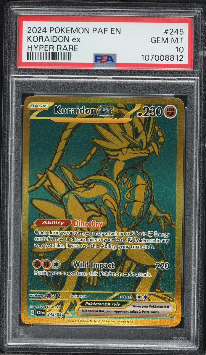 2024 Pokemon Scarlet & Violet Paldean Fates Hyper Rare Koraidon EX #245 PSA 10 GEM MINT