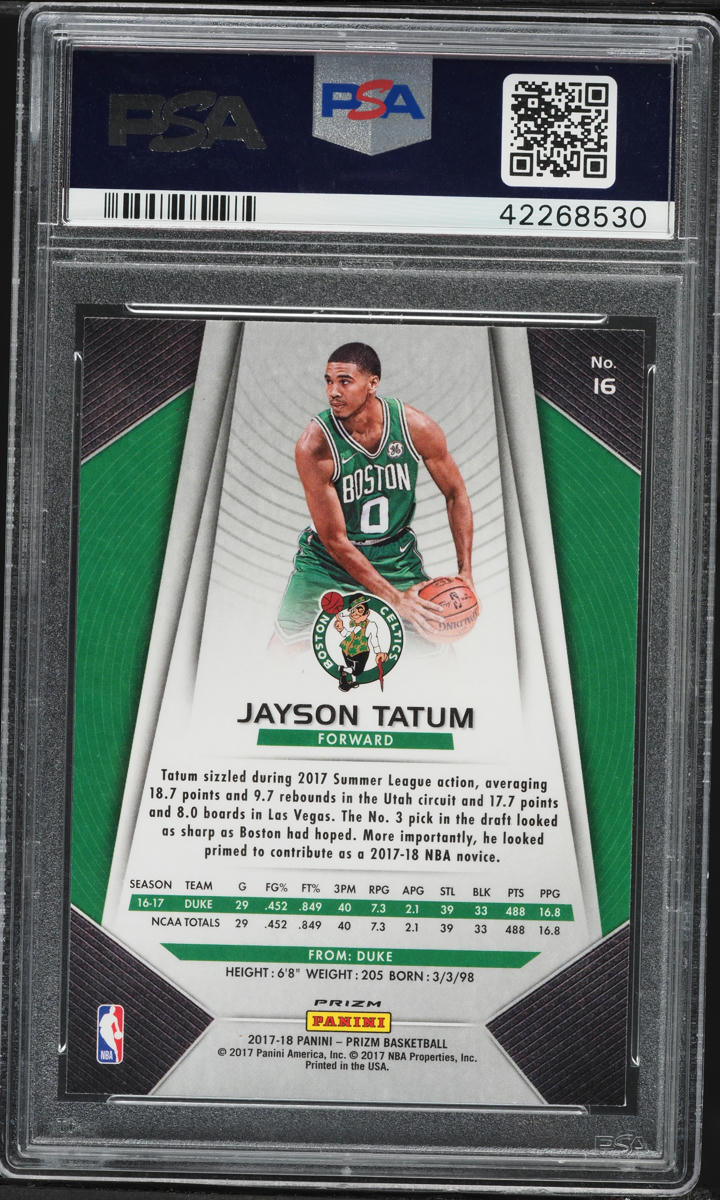 2017 Panini Prizm Red White Blue Jayson Tatum ROOKIE #16 PSA 10