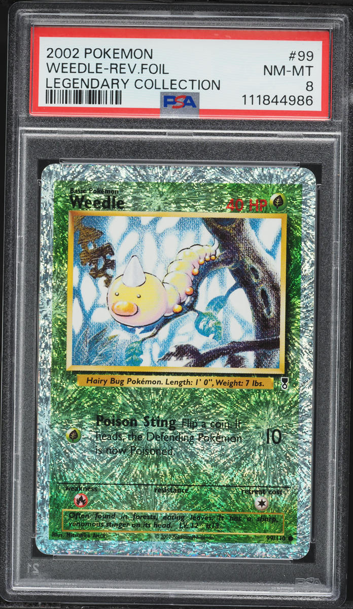 2002 Pokemon Legendary Collection Reverse Holo Weedle #99 PSA 8 NM-MT
