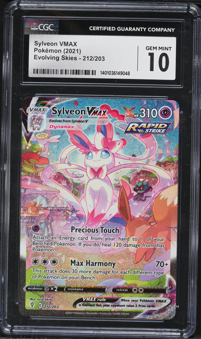 2021 Pokemon Sword & Shield Evolving Skies SEC Sylveon VMAX #212 CGC 10 GEM MINT