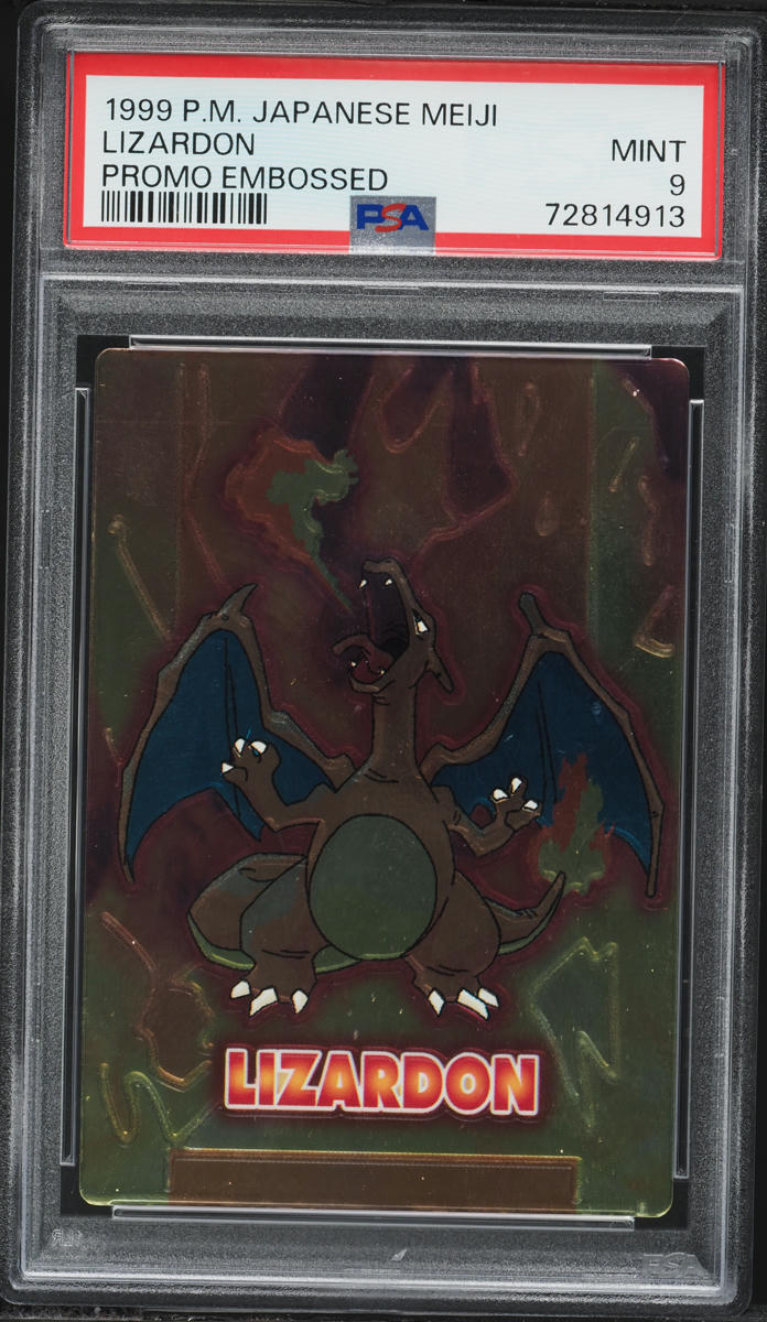 1999 Pokemon Japanese Meiji Promo Embossed Charizard PSA 9 MINT