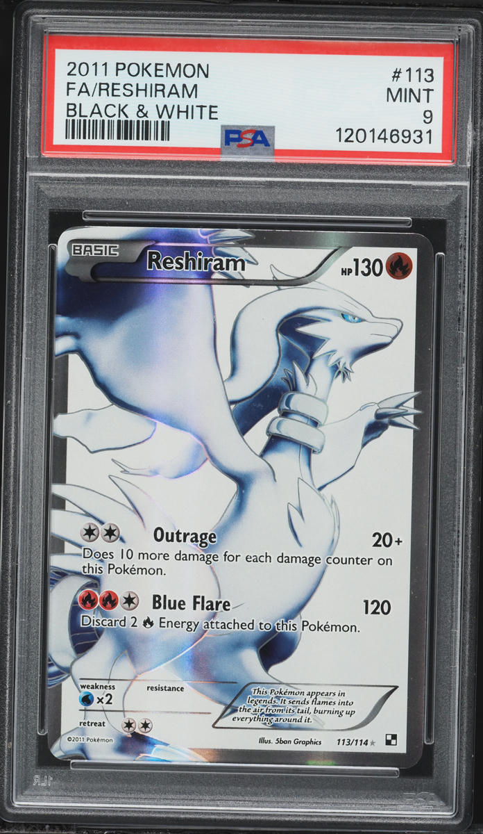 2011 Pokemon Black & White Full Art Reshiram #113 PSA 9 MINT