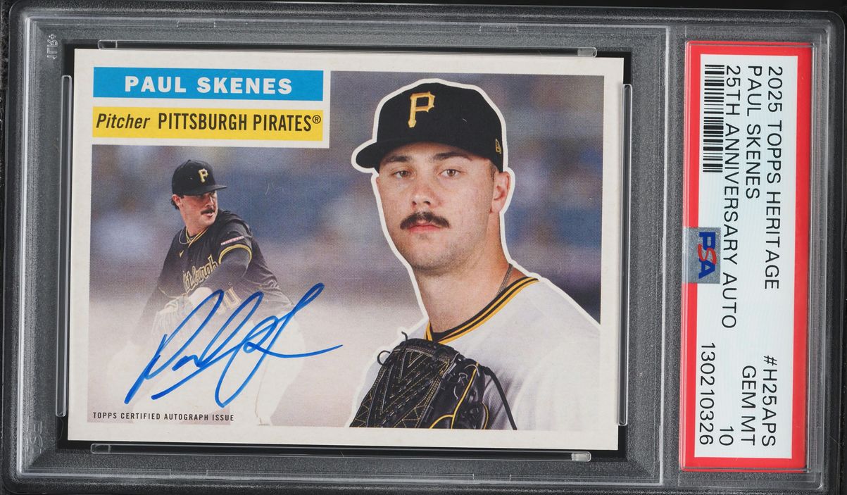 2025 Topps Heritage 25th Anniversary Paul Skenes AUTO /200 #H25APS PSA 10 GEM MINT