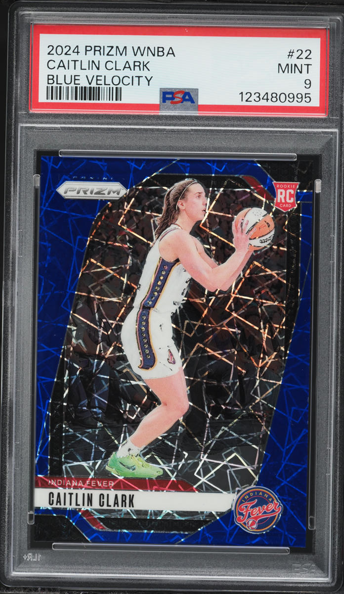 2024 Panini Prizm WNBA Blue Velocity Caitlin Clark ROOKIE #22 PSA 9 MINT