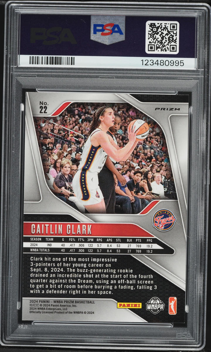 2024 Panini Prizm WNBA Blue Velocity Caitlin Clark ROOKIE #22 PSA 9 MINT