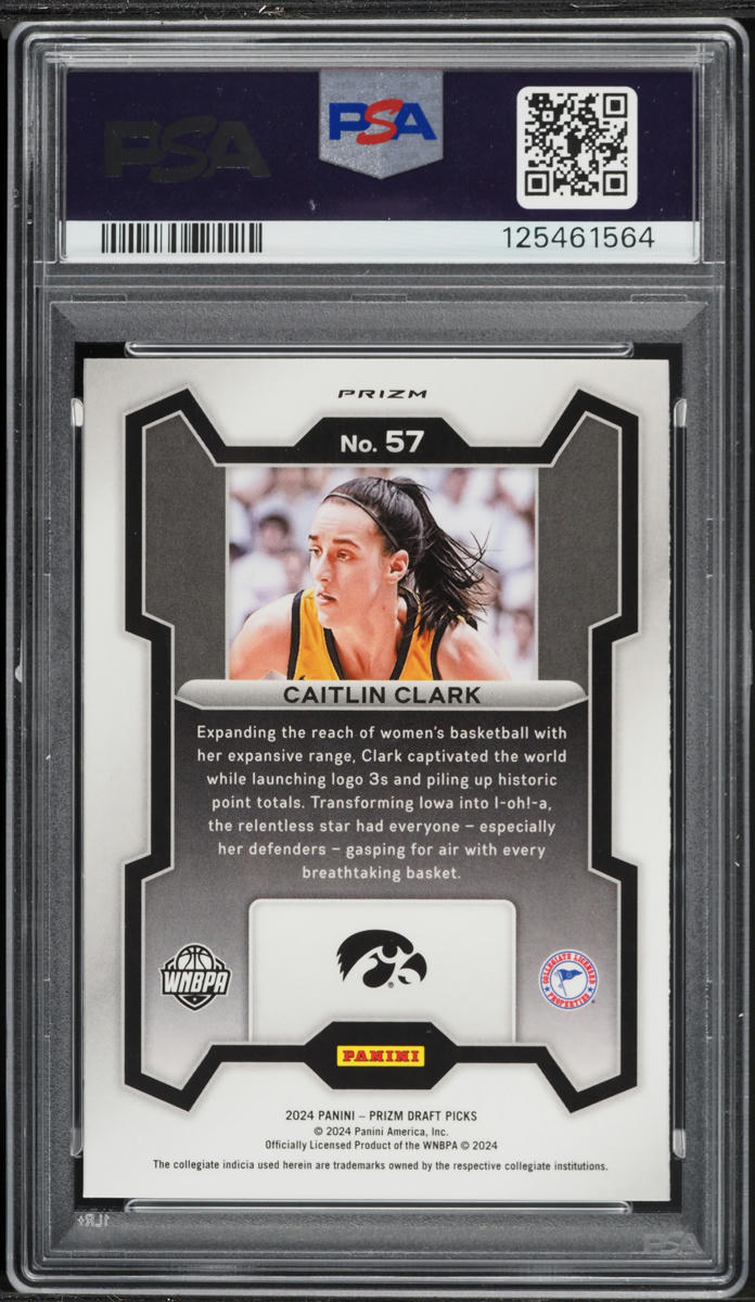 2024 Panini Prizm Draft Picks Purple Wave Caitlin Clark ROOKIE #57 PSA 10 GEM MINT