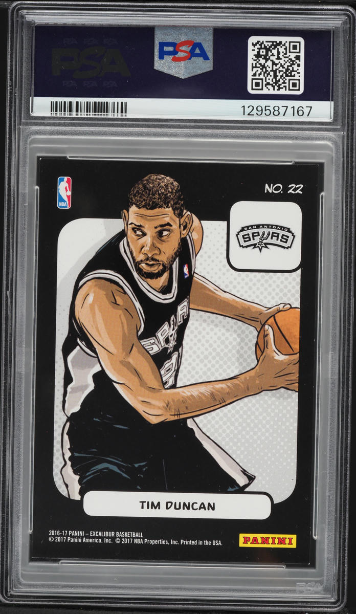 2016 Panini Excalibur Kaboom Tim Duncan #22 PSA 7 NRMT