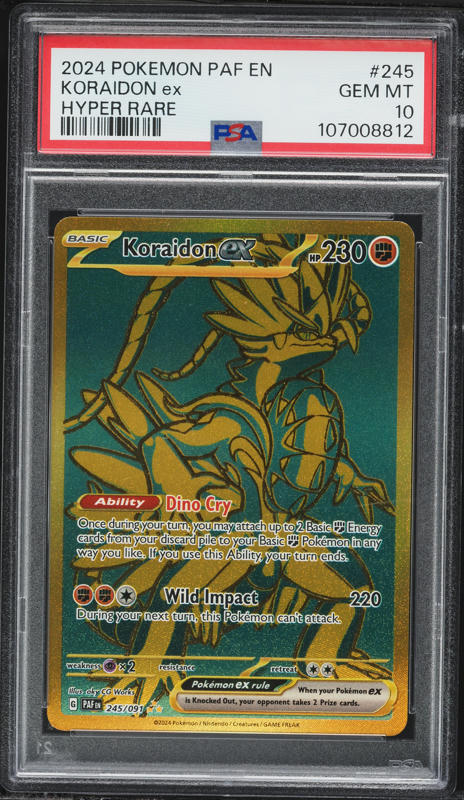 2024 Pokemon Scarlet & Violet Paldean Fates Hyper Rare Koraidon EX #245 PSA 10 GEM MINT