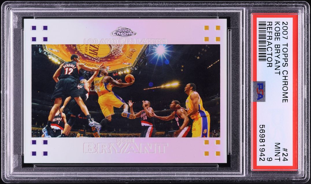 2007 Topps Chrome Refractor Kobe Bryant /999 #24 PSA 9 MINT on