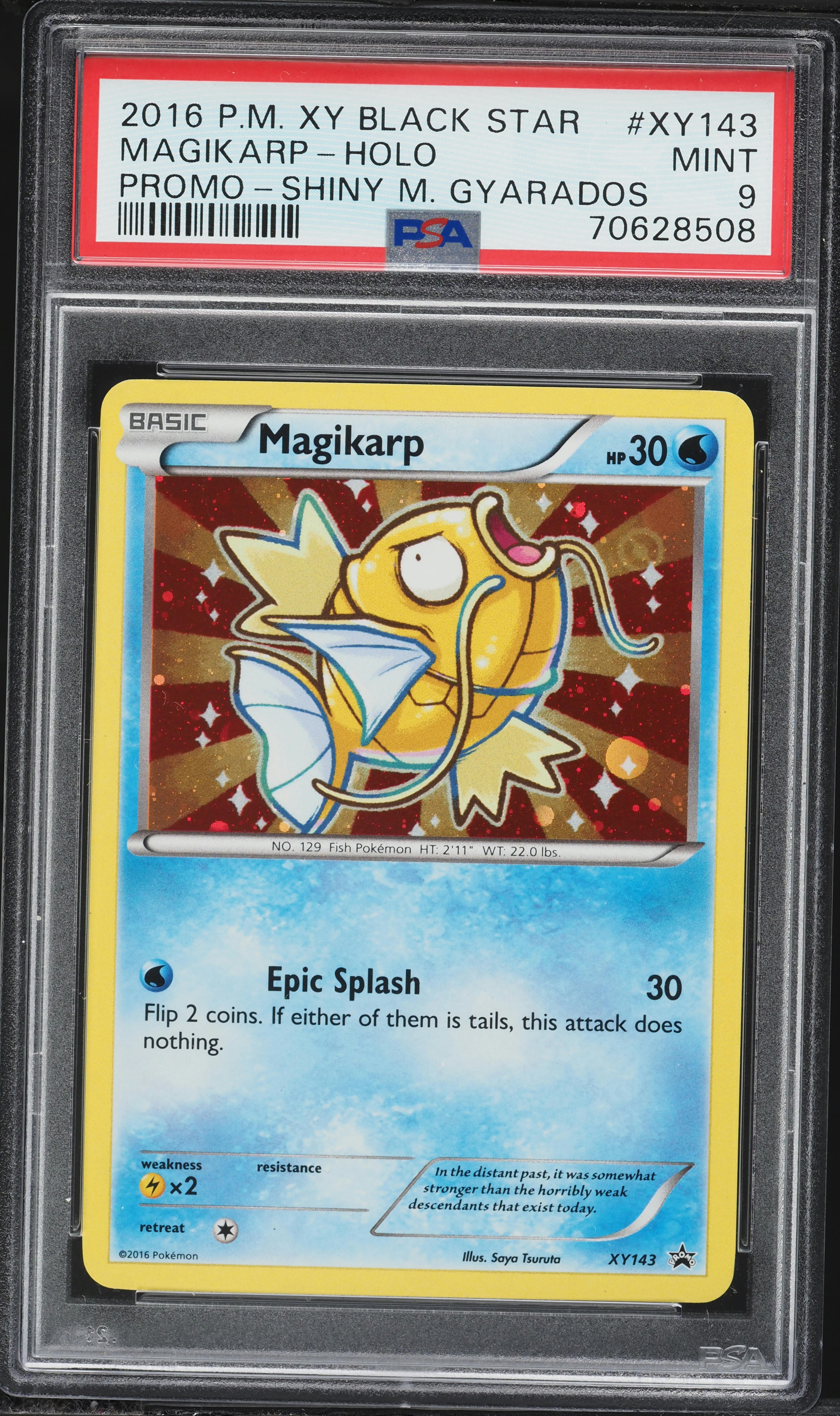 2016 Pokemon XY Promo Holo Shiny Magikarp #XY143 PSA 9 MINT on