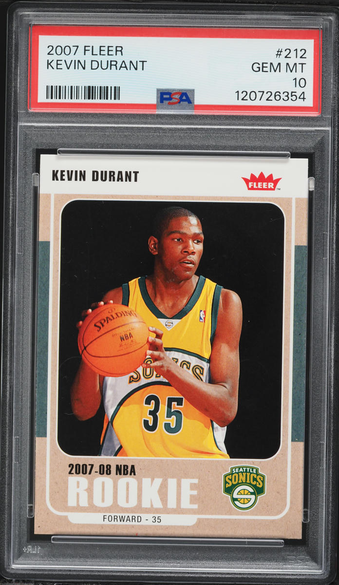 2007 Fleer Basketball Kevin Durant ROOKIE #212 PSA 10 GEM MINT