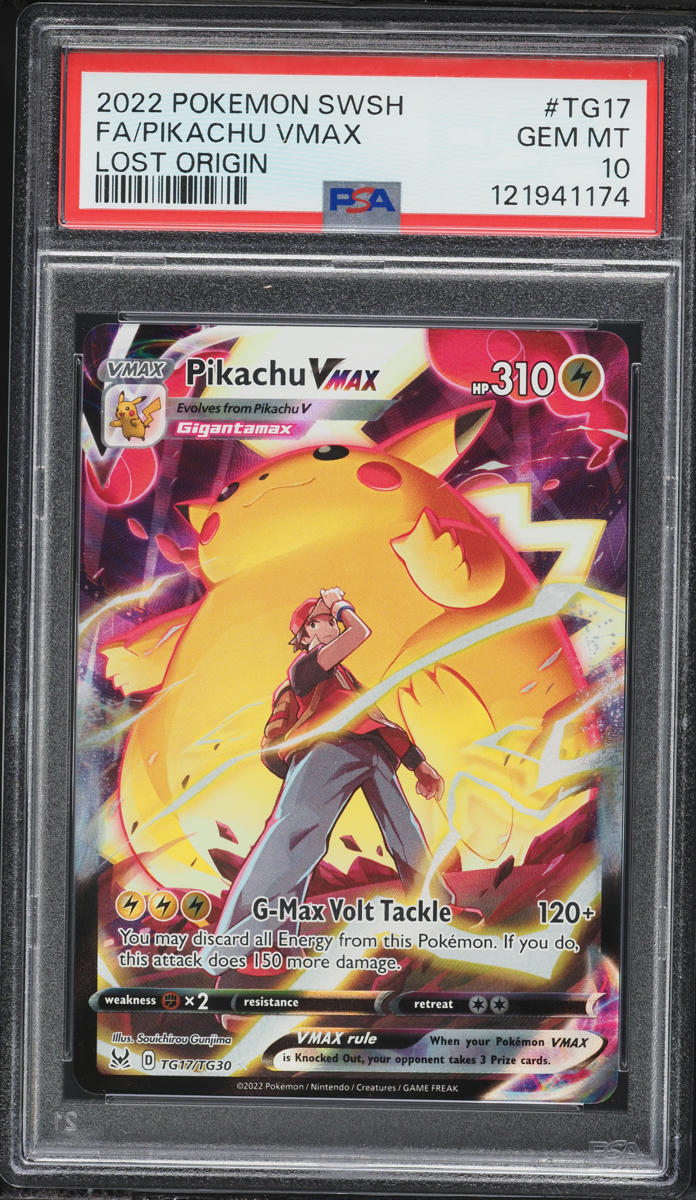 2022 Pokemon Sword & Shield Lost Origin TG Pikachu VMAX #TG17 PSA