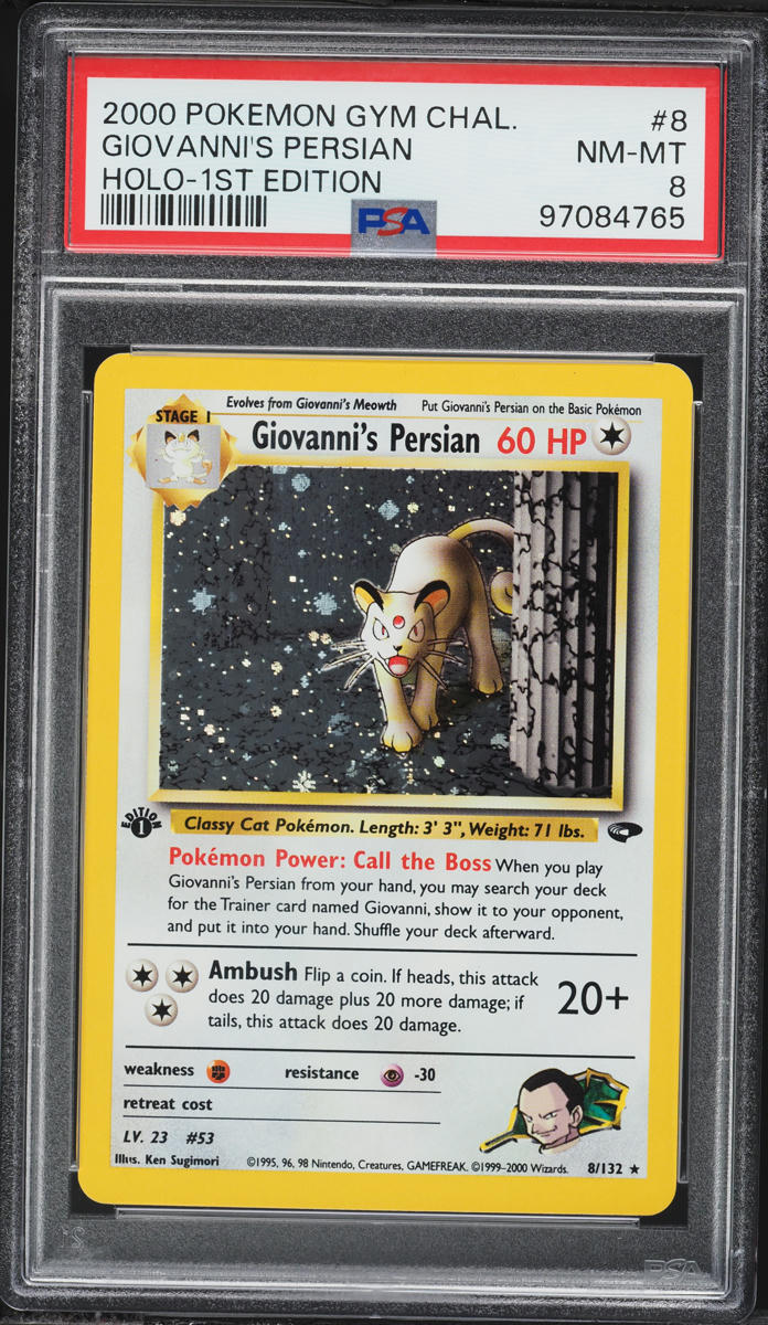2000 Pokemon Gym Challenge 1st Edition Holo Giovanni's Persian #8 PSA 8 NM-MT