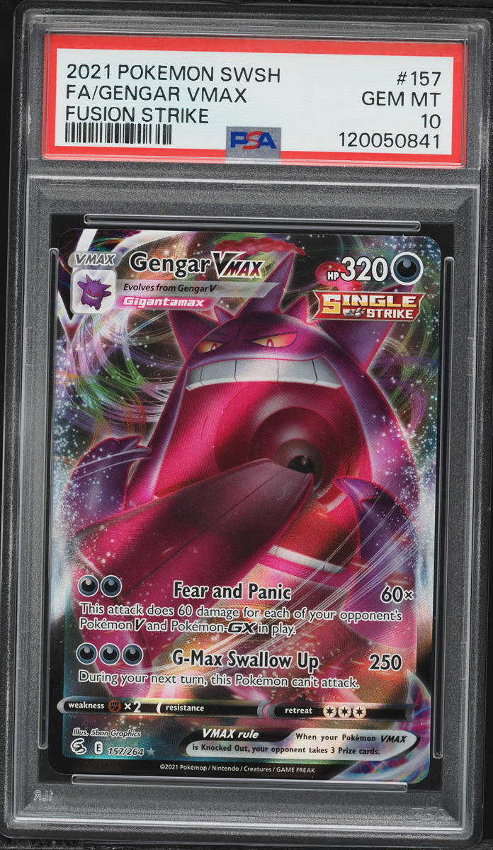 2021 Pokemon Sword & Shield Fusion Strike Alt Art Gengar VMAX #157 PSA 10 GEM MINT