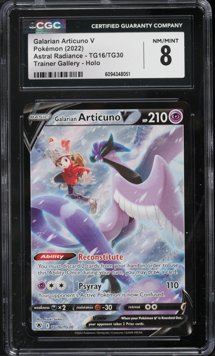 2022 Pokemon Sword & Shield Astral Radiance CHR Galarian Articuno V #TG16 CGC 8 NM-MT