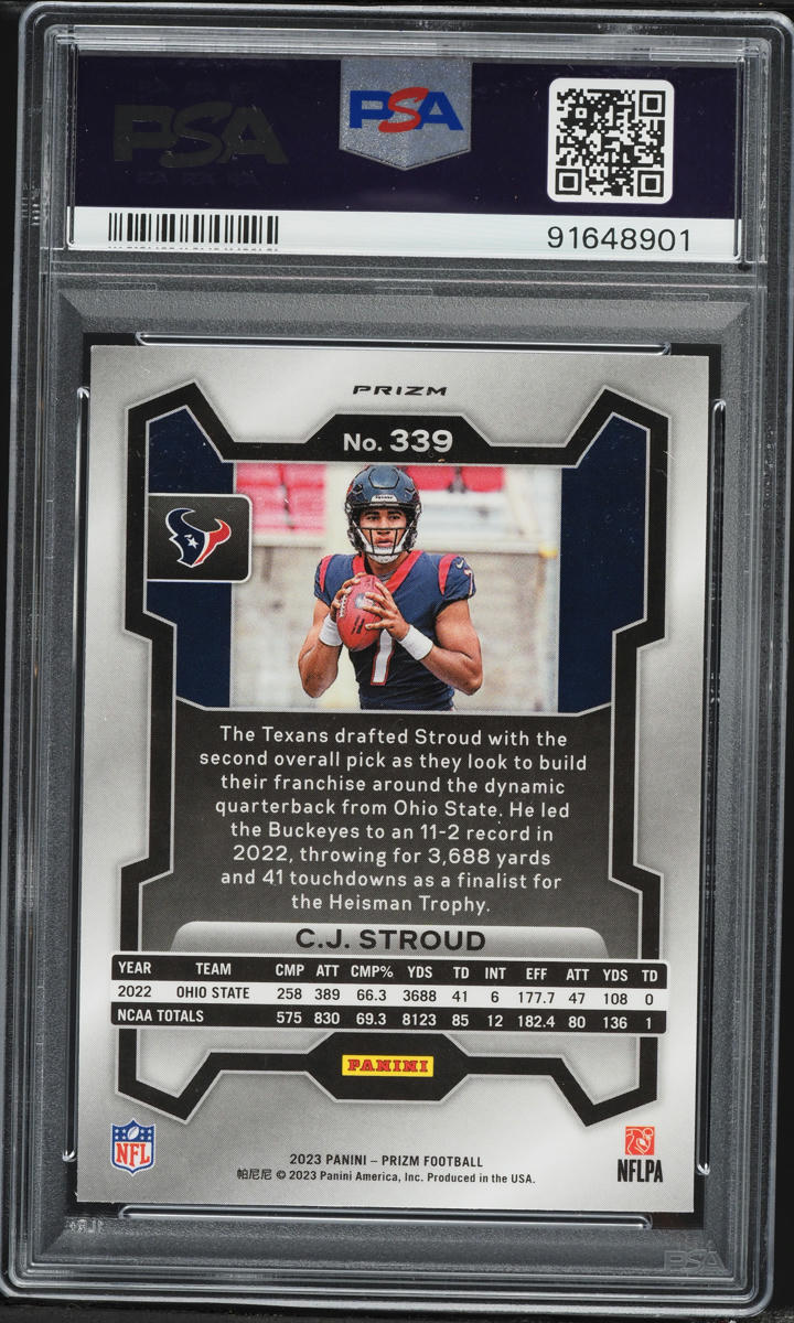 2023 Panini Prizm Disco CJ Stroud ROOKIE #339 PSA 9 MINT
