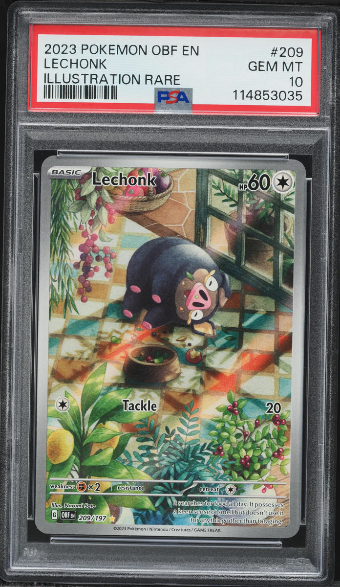 2023 Pokemon Scarlet & Violet Obsidian Flames Full Art Lechonk #209 PSA 10 GEM MINT