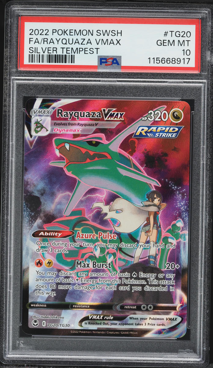 2022 Pokemon Sword & Shield Silver Tempest CHR Rayquaza VMAX #TG20 PSA 10 GEM MINT