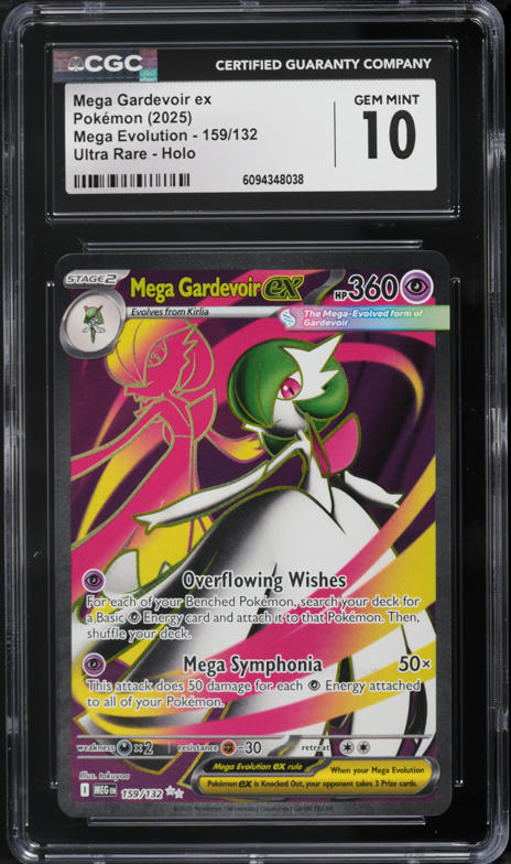 2025 Pokemon Mega Evolution Full Art Mega Gardevoir ex #159 CGC 10