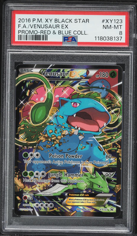 2016 Pokemon XY Promo Red & Blue Collection Full Art Venusaur EX #XY123 PSA 8 NM-MT