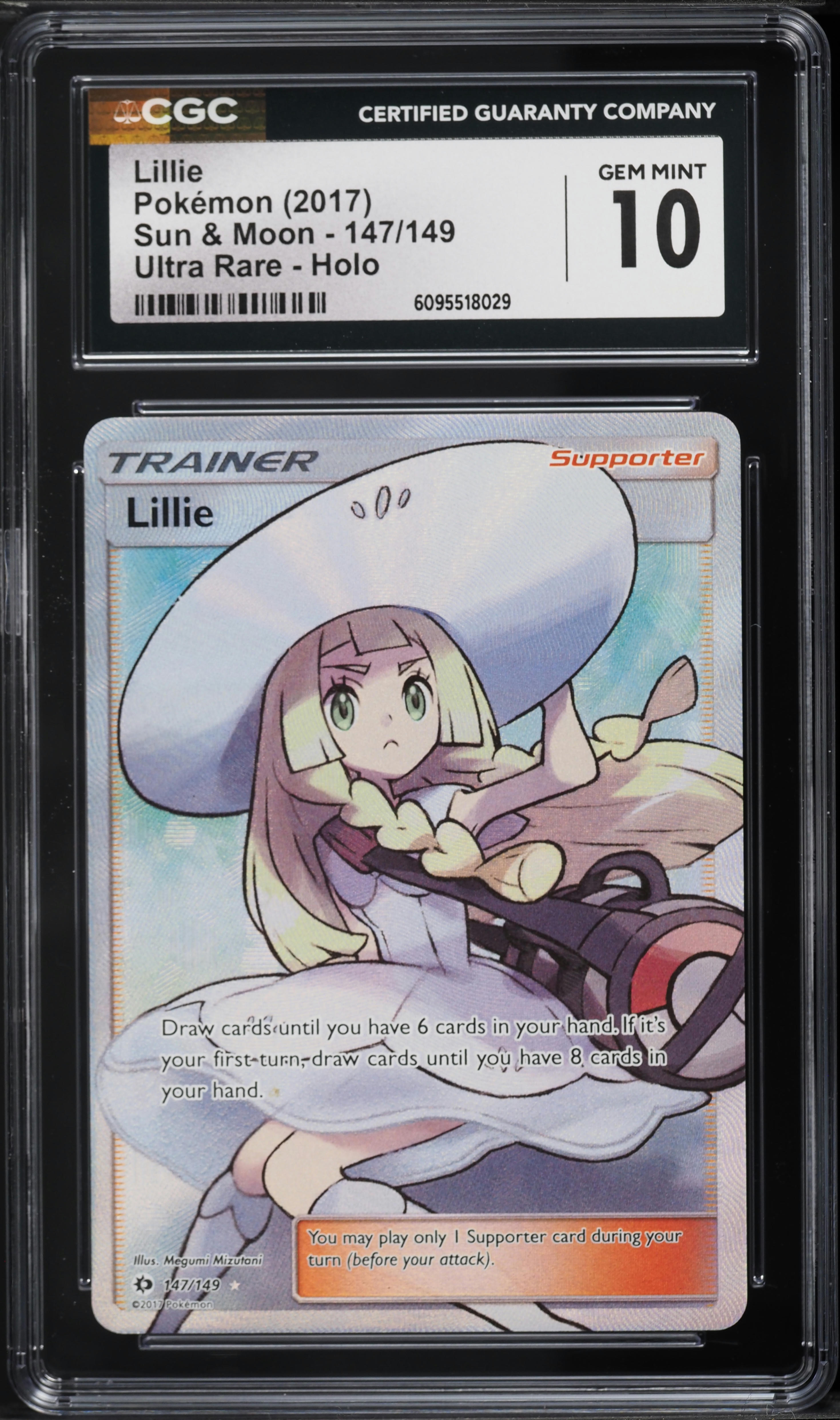2017 Pokemon Sun & Moon Full Art Lillie #147 CGC 10 GEM MINT on