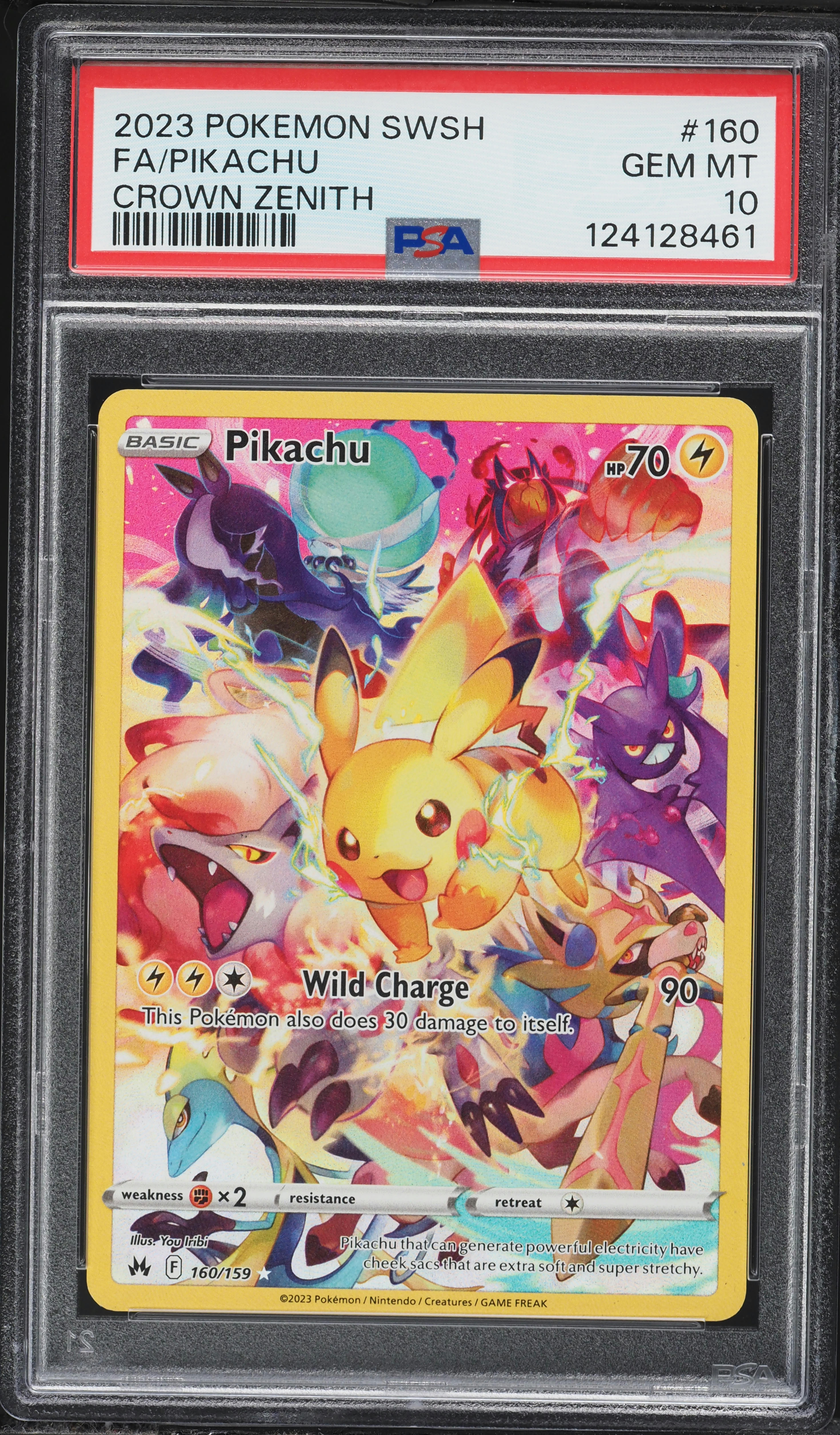 2023 Pokemon Sword & Shield Crown Zenith SEC Pikachu #160 PSA 10