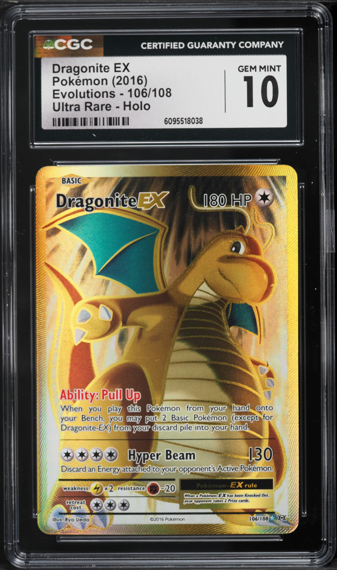 2016 Pokemon XY Evolutions Full Art Dragonite EX #106 CGC 10 GEM MINT
