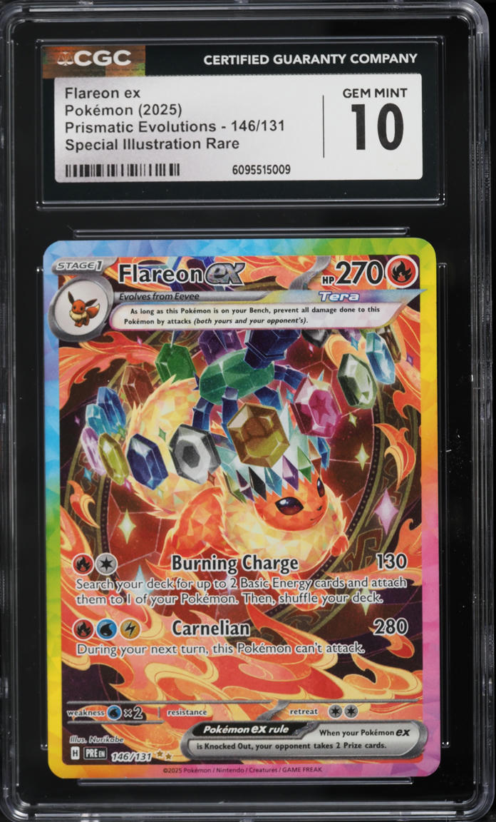 2025 Pokemon Scarlet & Violet Prismatic Evolutions SIR Flareon ex #146 CGC 10 GEM MINT