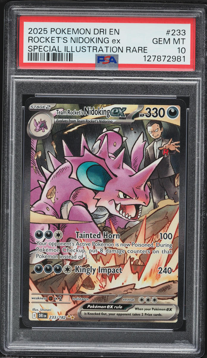2025 Pokemon Scarlet & Violet Destined Rivals SIR Rocket's Nidoking ex #233 PSA 10 GEM MINT