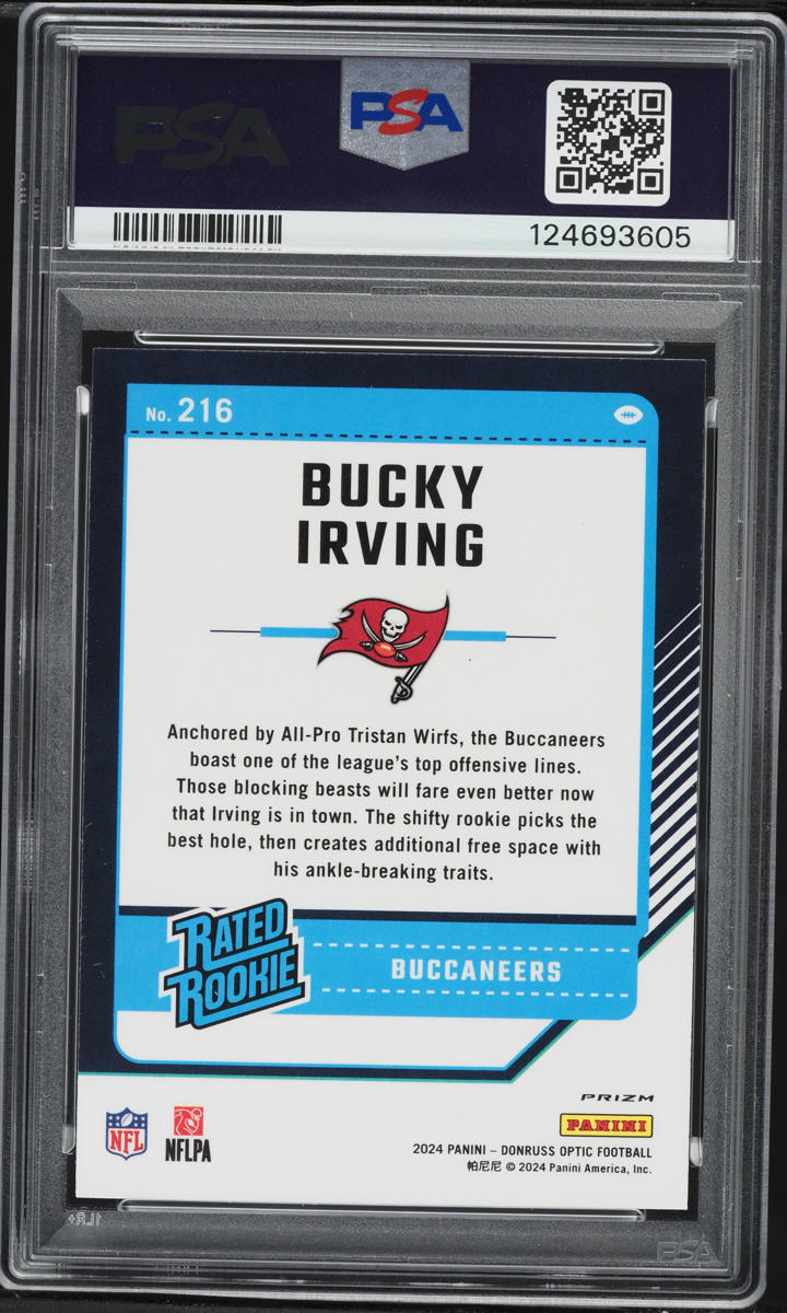 2024 Donruss Optic Purple Shock Bucky Irving ROOKIE #216 PSA 9 MINT