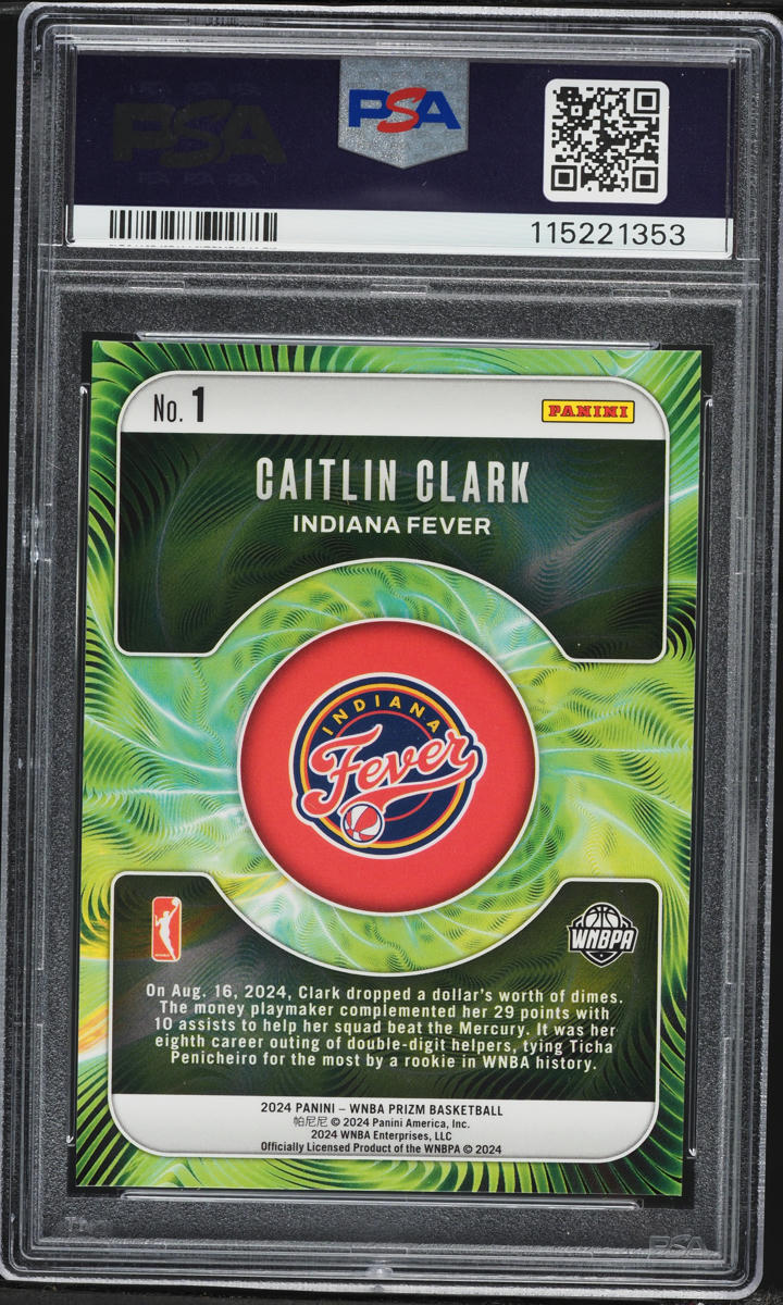 2024 Panini Prizm WNBA Fractal Caitlin Clark ROOKIE #1 PSA 10 GEM MINT