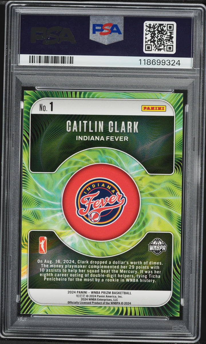 2024 Panini Prizm WNBA Fractal Caitlin Clark ROOKIE #1 PSA 10 GEM MINT