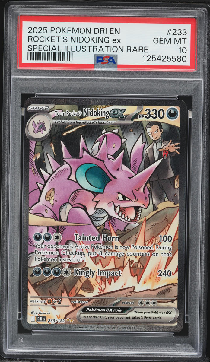 2025 Pokemon Scarlet & Violet Destined Rivals SIR Rocket's Nidoking ex #233 PSA 10 GEM MINT