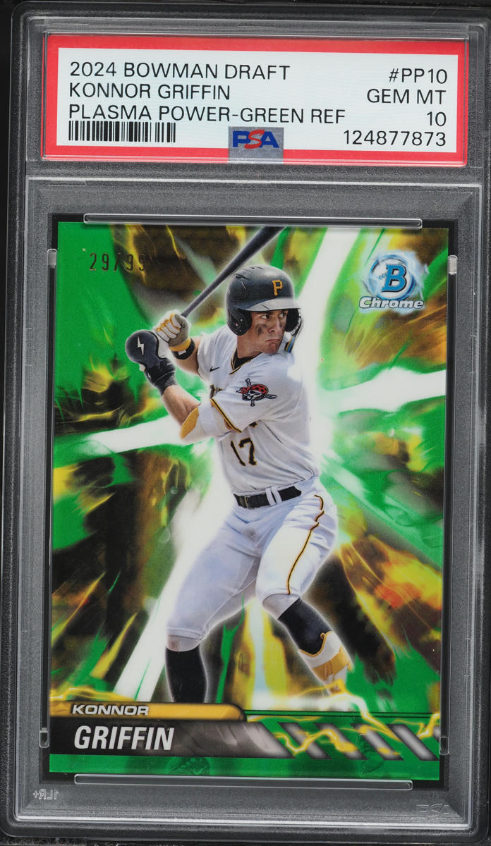 2024 Bowman Chrome Draft Plasma Power Green Refractor Konnor Griffin PROSPECT /99 #PP-10 PSA 10