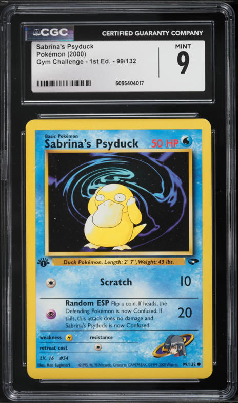 2000 Pokemon Gym Challenge 1st Edition Sabrina's Psyduck #99 CGC 9 MINT