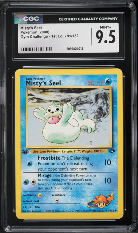 2000 Pokemon Gym Challenge 1st Edition Misty's Seel #91 CGC 9.5 MINT+