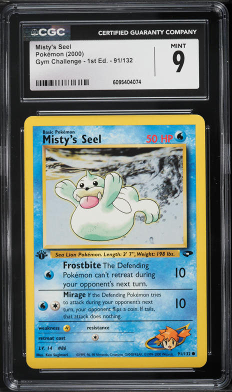 2000 Pokemon Gym Challenge 1st Edition Misty's Seel #91 CGC 9 MINT
