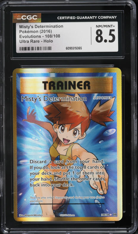 2016 Pokemon XY Evolutions Full Art Misty's Determination #108 CGC 8.5 NM-MT+