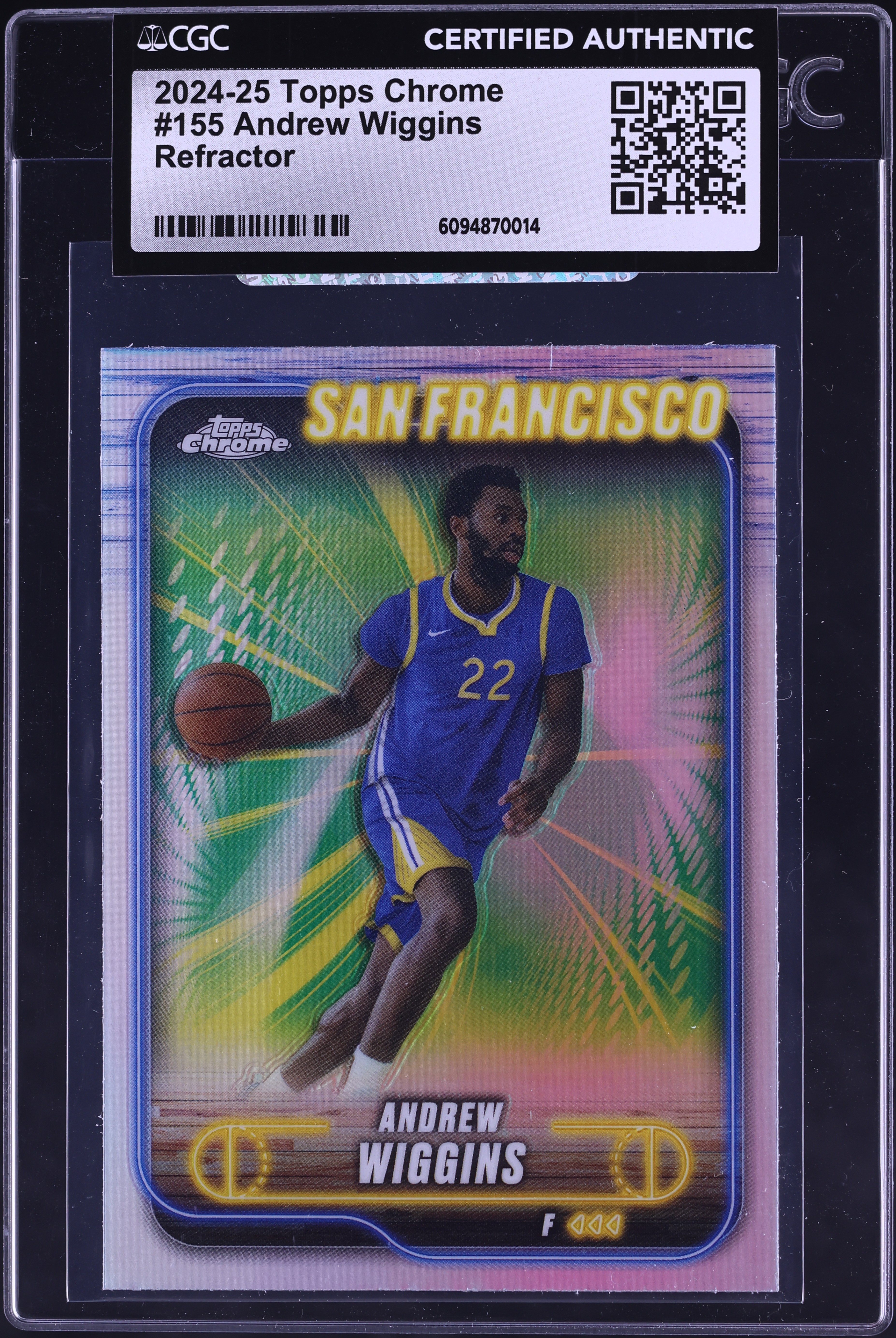 2024 Topps Chrome Refractor Andrew Wiggins #155 CGC AUTH on