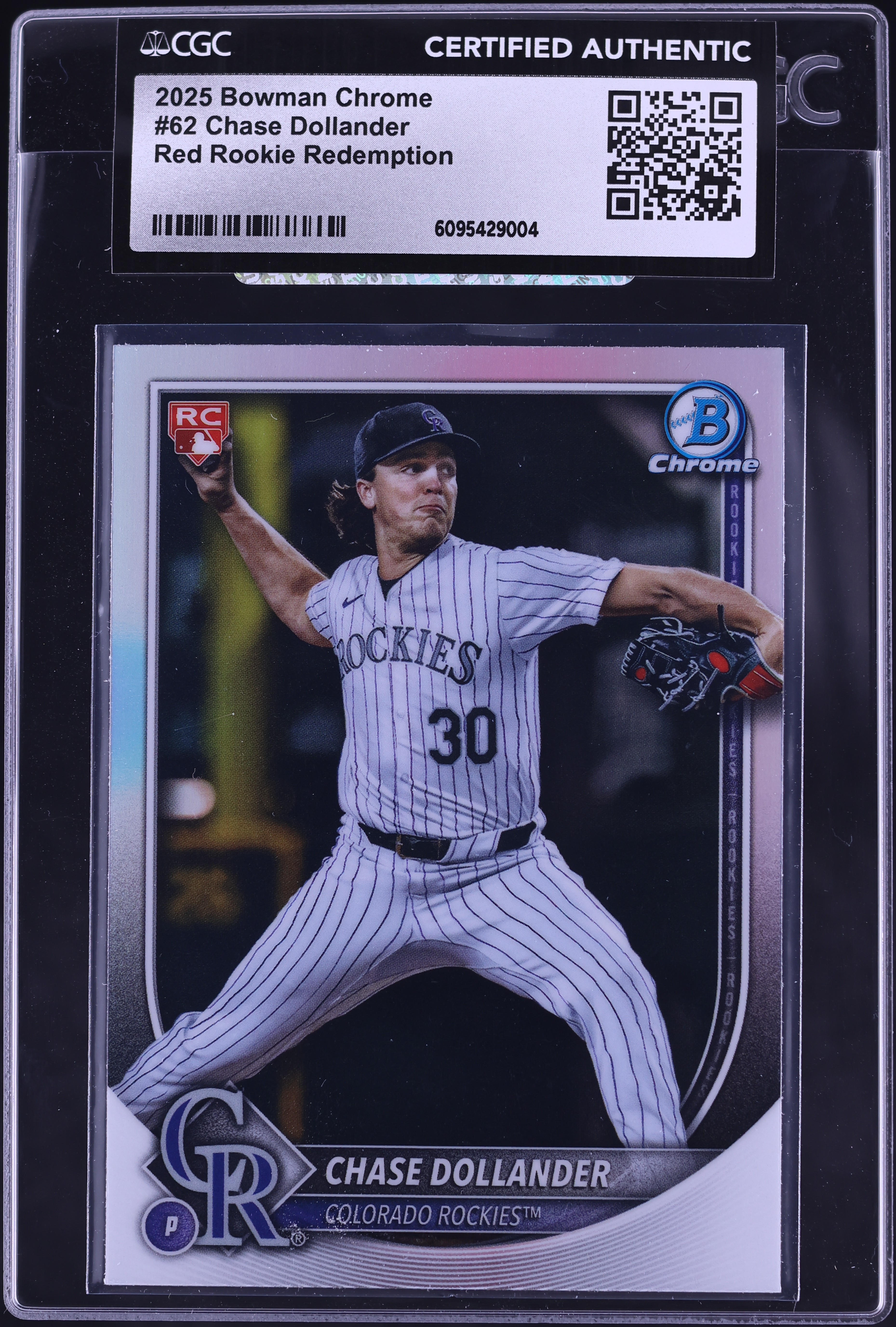 2025 Bowman Chrome Red Redemption Chase Dollander ROOKIE #62 CGC 