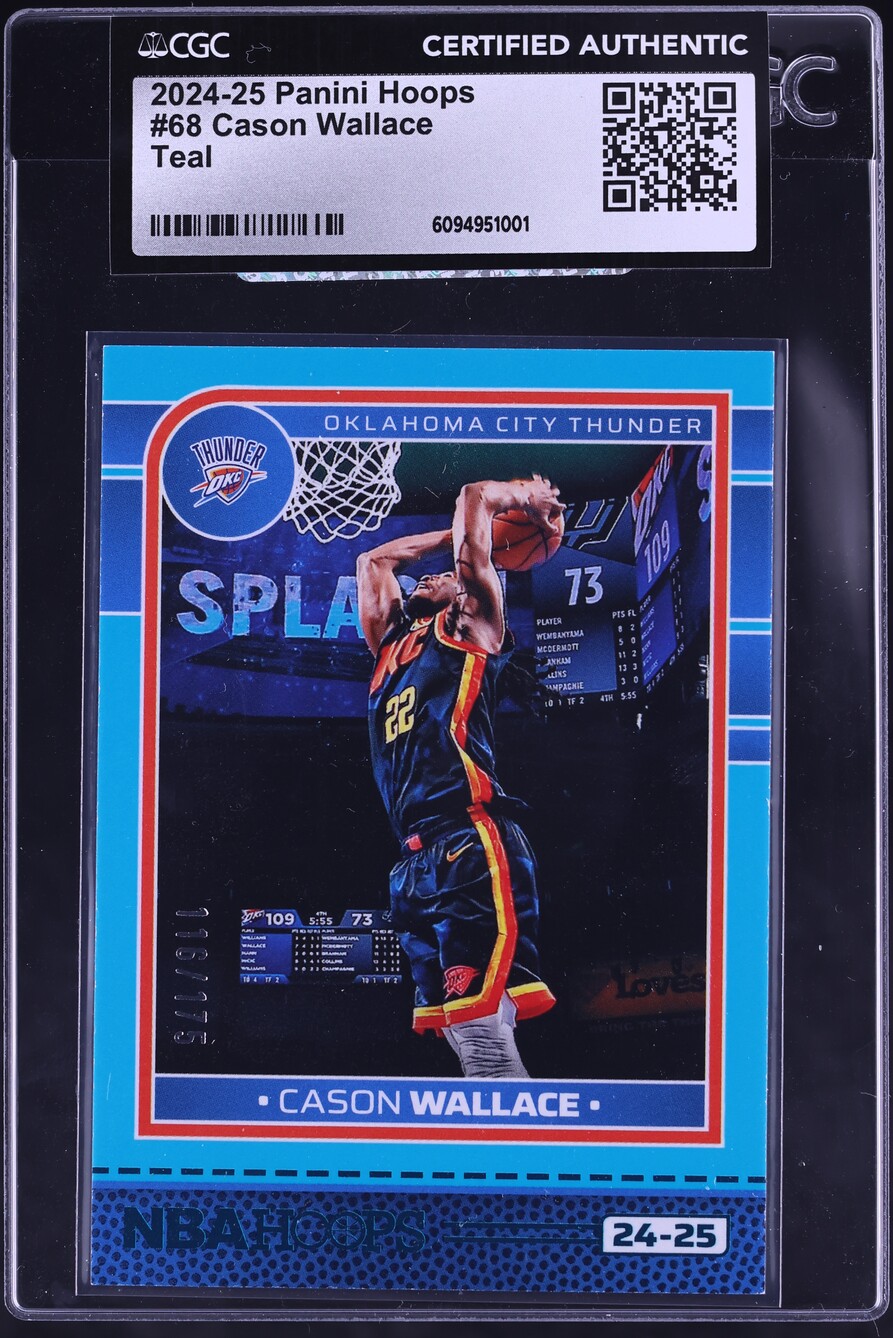2024 Hoops Teal Cason Wallace /175 #68 CGC AUTH