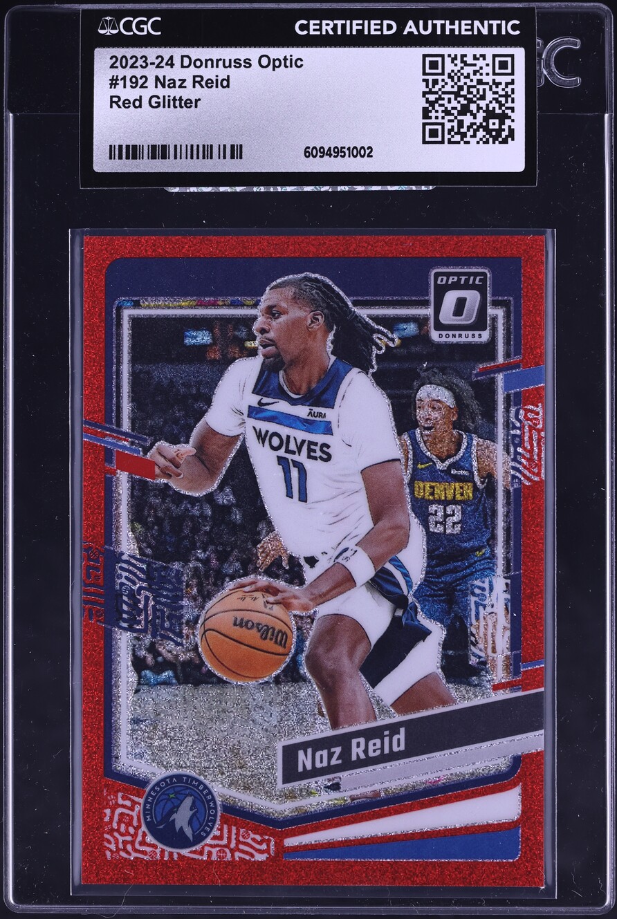 2023 Donruss Optic Red Glitter Naz Reid 75/75 #192 CGC AUTH