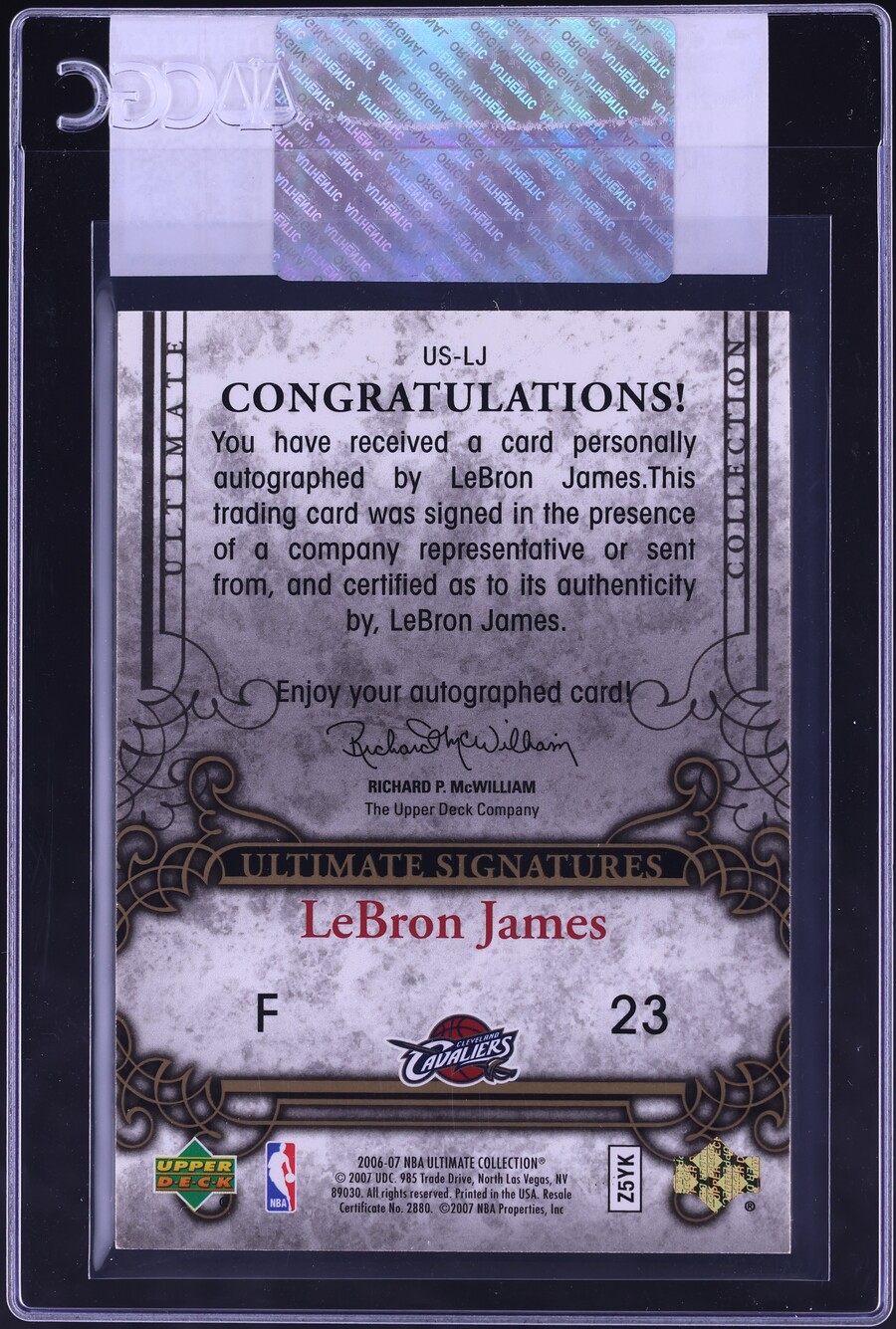 2006 Ultimate Collection Signatures LeBron James AUTO #US-LJ CGC AUTH