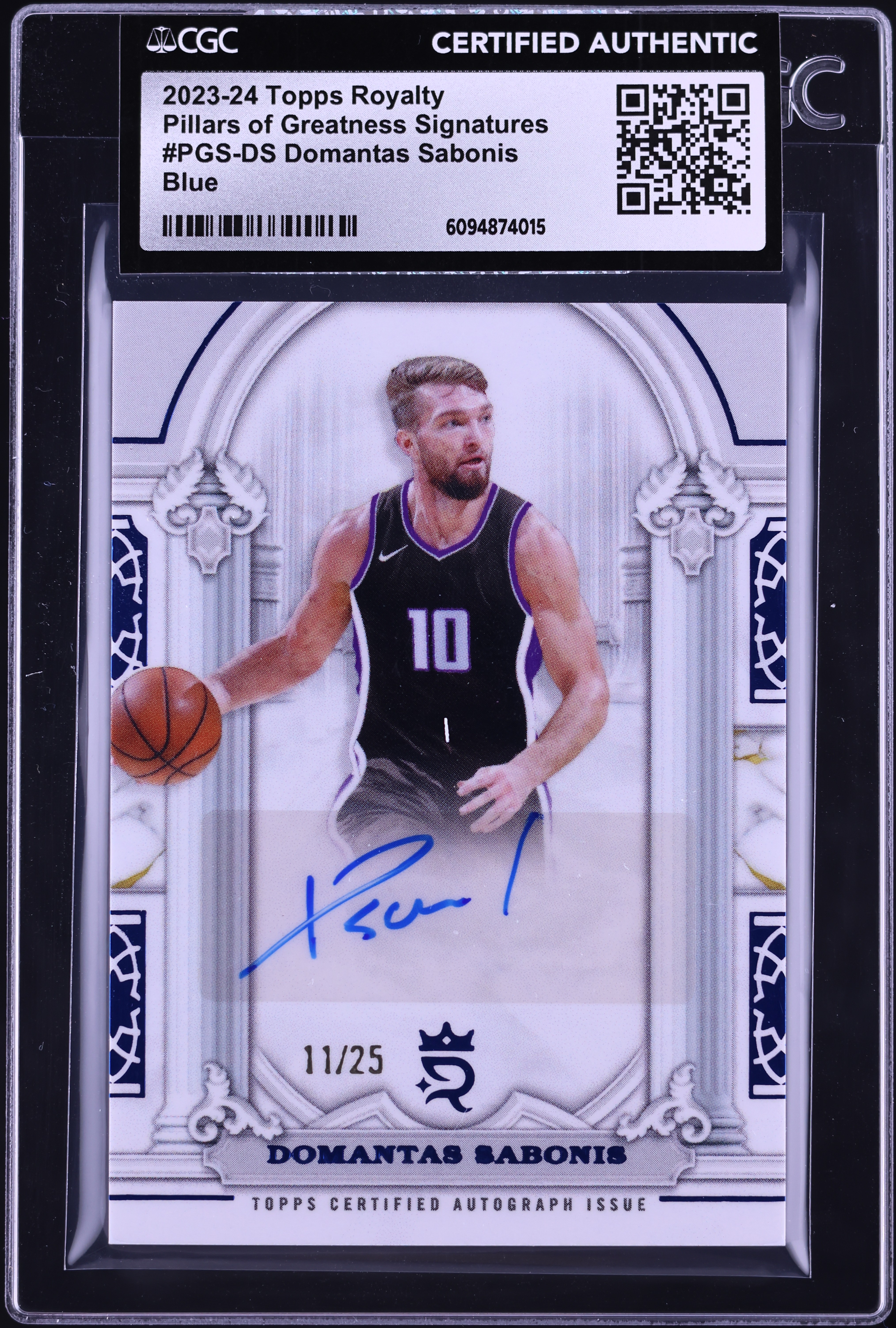 2023 Topps Royalty Pillars Of Greatness Blue Domantas Sabonis AUTO 