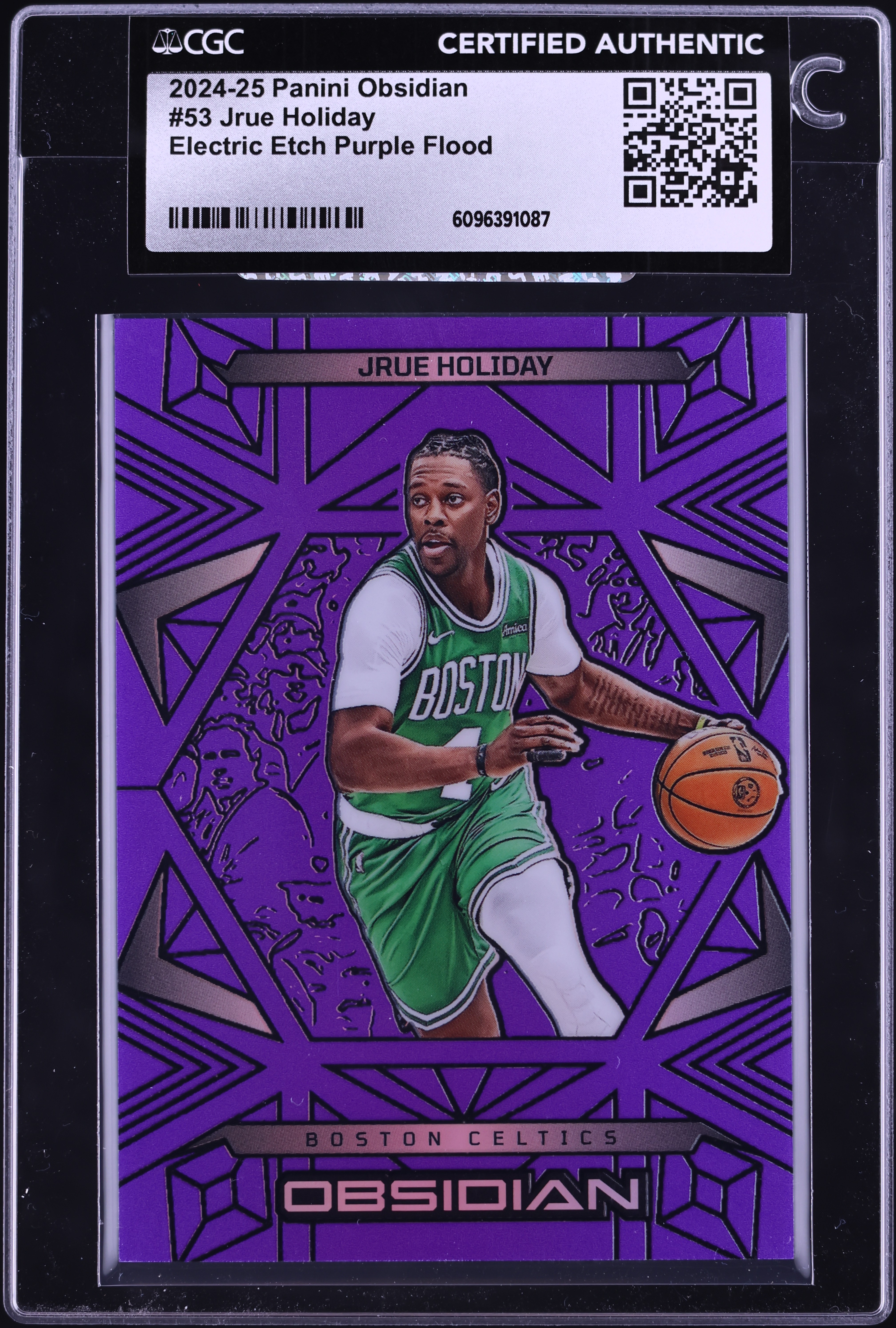 2024 Panini Obsidian Electric Etch Purple Flood Jrue Holiday /75