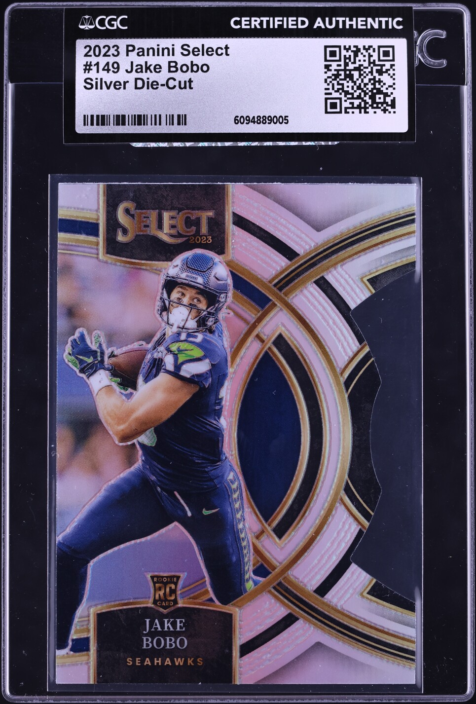 2023 Select Premier Level Silver Prizm Die-Cut Jake Bobo ROOKIE #149 CGC AUTH