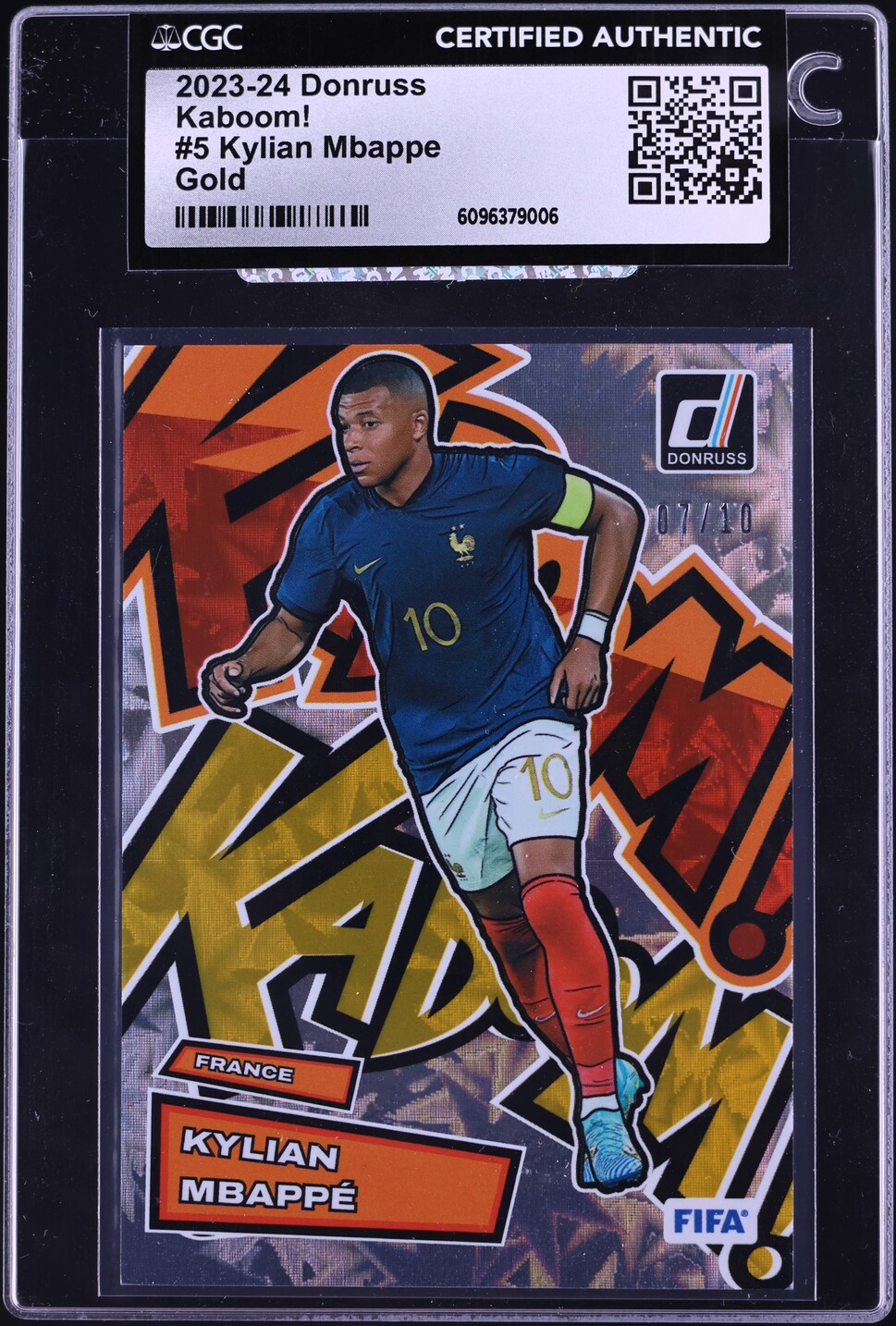 2023 Donruss Kaboom! Gold Kylian Mbappe /10 #5 CGC AUTH