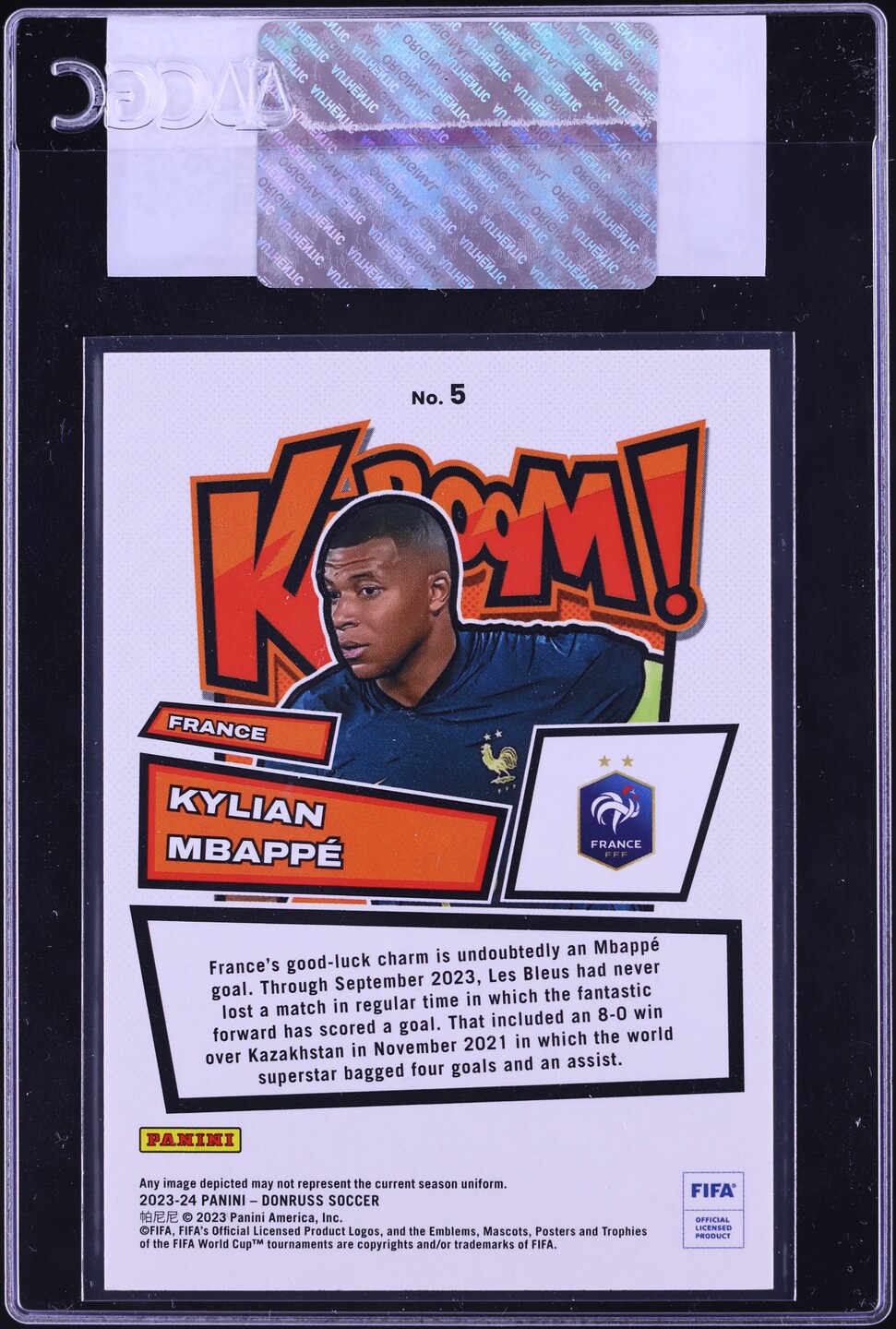 2023 Donruss Kaboom! Gold Kylian Mbappe /10 #5 CGC AUTH